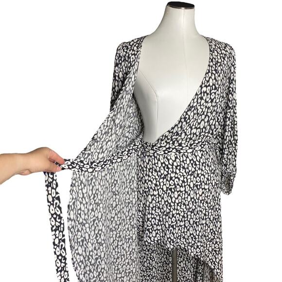 IRO Zanaka Leopard-Print Jersey Maxi Wrap Dress size 36/Small - Picture 9 of 16